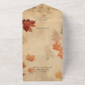 Rustic Autumn Leaves All In One Uitnodiging (Buitenkant)