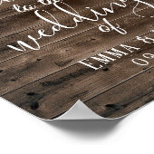 Rustic Autumn Leaves Barn Wood Wedding Sign Poster (Hoek)