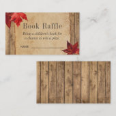 Rustic Autumn Leaves Book Raffle Tickets Informatiekaartje (Voorkant / Achterkant)