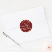 Rustic Autumn Leaves Burgundy Fall Wedding Favor Ronde Sticker (Envelop)