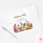Rustic Autumn Leaves Candle Cosmetics Vierkante Sticker (Envelop)