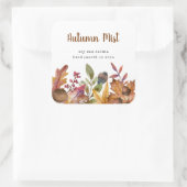 Rustic Autumn Leaves Candle Cosmetics Vierkante Sticker (Tas)