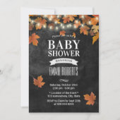Rustic Autumn Leaves Chalkboard Baby shower Kaart (Voorkant)