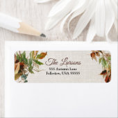 Rustic Autumn Leaves en Linen Etiket (Insitu)