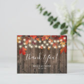 Rustic Autumn Leaves Fall Wedding Bedankt Briefkaart (Staand voorkant)