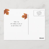 Rustic Autumn Leaves Fall Wedding Bedankt Briefkaart (Achterkant)