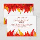 Rustic Autumn Leaves Fall Wedding Guest Details Informatiekaartje (Voorkant / Achterkant)