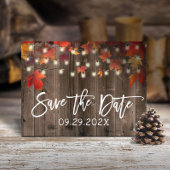 Rustic Autumn Leaves Fall Wedding Save the Date Aankondigingskaart