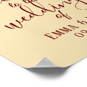 Rustic Autumn Leaves Fall Wedding Welcome Sign Poster (Hoek)