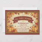 Rustic Autumn Leaves Herfst Family Reunion Kaart (Voorkant)