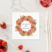 Rustic Autumn Leaves Herfst Wreath Wedding Servet (Insitu)