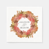 Rustic Autumn Leaves Herfst Wreath Wedding Servet (Voorkant)