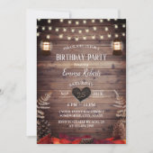 Rustic Autumn Leaves  Lantern Birthday Kaart (Voorkant)