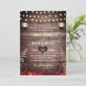 Rustic Autumn Leaves  Lantern Fall Wedding Kaart (Staand voorkant)