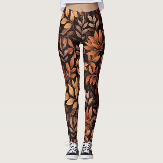 Rustic Autumn Leaves Leggings (Voorkant)