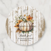 Rustic Autumn Leaves Little Pumpkin Baby shower Bedankjes Labels (Voorkant)