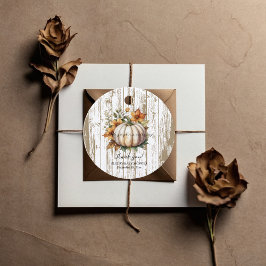 Rustic Autumn Leaves Little Pumpkin Baby shower Bedankjes Labels