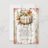 Rustic Autumn Leaves Little Pumpkin Baby shower Bedankkaart (Voorkant)