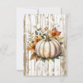 Rustic Autumn Leaves Little Pumpkin Baby shower Bedankkaart (Achterkant)