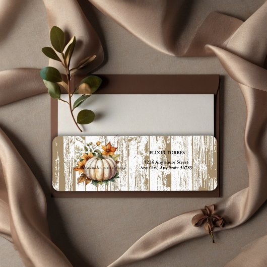 Rustic Autumn Leaves Little Pumpkin Baby shower Etiket