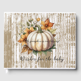 Rustic Autumn Leaves Little Pumpkin Baby shower Gastenboek