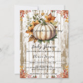 Rustic Autumn Leaves Little Pumpkin Baby shower Kaart (Voorkant)