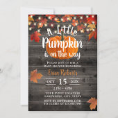 Rustic Autumn Leaves Little Pumpkin Baby shower Kaart (Voorkant)