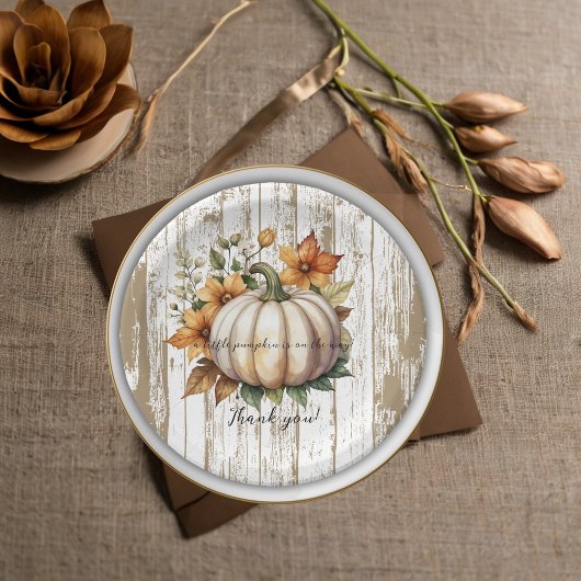 Rustic Autumn Leaves Little Pumpkin Baby shower Papieren Bordje