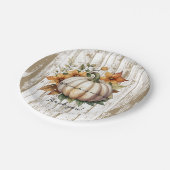 Rustic Autumn Leaves Little Pumpkin Baby shower Papieren Bordje (Gekanteld)