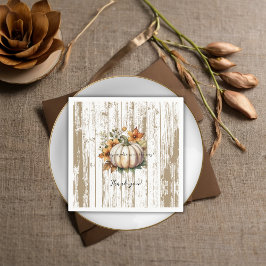 Rustic Autumn Leaves Little Pumpkin Baby shower Servet