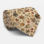 Rustic Autumn Leaves Pattern Stropdas (Opgerold)
