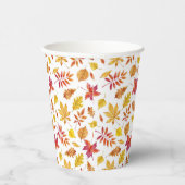 Rustic Autumn Leaves Pattern Thanksgiving Papieren Bekers (Rechts)