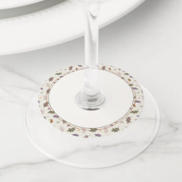 Rustic Autumn Leaves Pattern Thanksgiving Wijnglaslabel