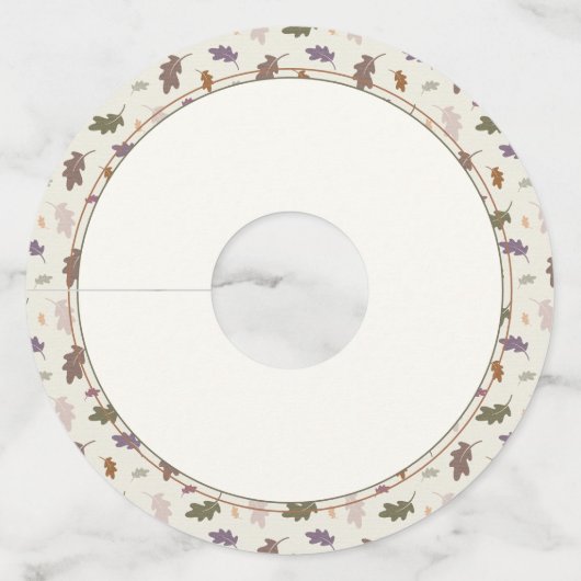 Rustic Autumn Leaves Pattern Thanksgiving Wijnglaslabel (Voorkant)