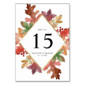 Rustic Autumn Leaves Personalized Wedding Kaart (Achterkant)