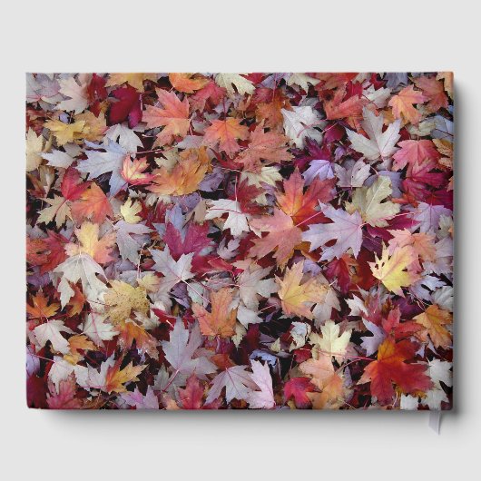Rustic Autumn Leaves Pet Memorial Guest Book Gastenboek (Achterkant)