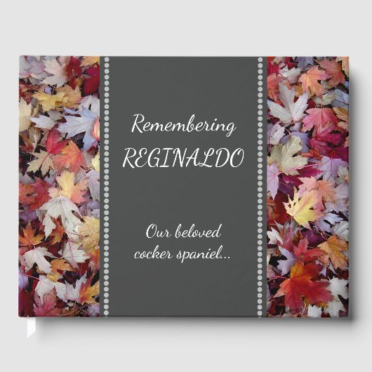 Rustic Autumn Leaves Pet Memorial Guest Book Gastenboek (Voorkant)