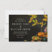 Rustic Autumn Leaves Pumpkin Wedding Invitations Kaart (Voorkant)