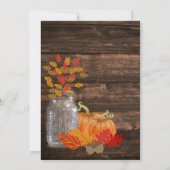 Rustic Autumn Leaves & Pumpkins Thanksgiving Kaart (Achterkant)