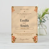 Rustic Autumn Leaves Save the Date Card 5x7 Kaart (Staand voorkant)