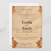 Rustic Autumn Leaves Save the Date Card 5x7 Kaart (Voorkant / Achterkant)