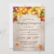 Rustic Autumn Leaves String Lights Fall Wedding