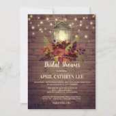 Rustic Autumn Leaves String Lights Vrijgezellenfee Kaart (Voorkant)