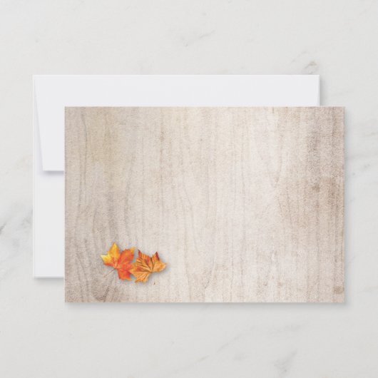 Rustic Autumn Leaves String Lights Wedding RSVP (Achterkant)