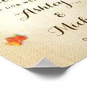 Rustic Autumn Leaves String Lights Wedding Sign Poster (Hoek)