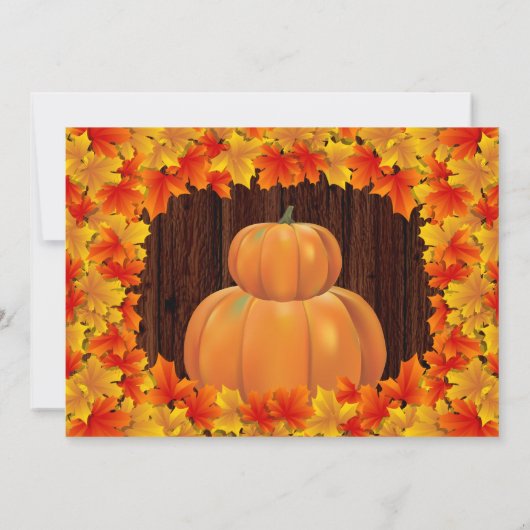 Rustic Autumn Leaves, Thanksgiving pompoenen Kaart (Achterkant)