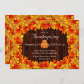 Rustic Autumn Leaves, Thanksgiving pompoenen Kaart (Voorkant / Achterkant)