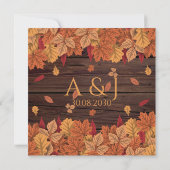 Rustic Autumn Leaves trouwaankondiging Save The Date (Achterkant)