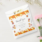 Rustic Autumn Leaves Wedding Bedankzakje (Gezegeld)