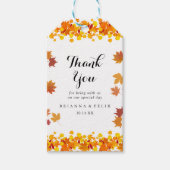 Rustic Autumn Leaves Wedding Cadeaulabel (Voorkant)